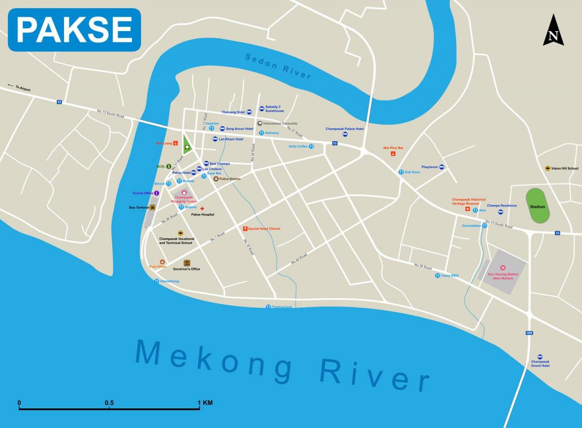 pakse Karte laos