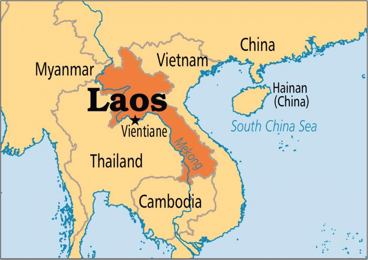 laos-Land in der Weltkarte