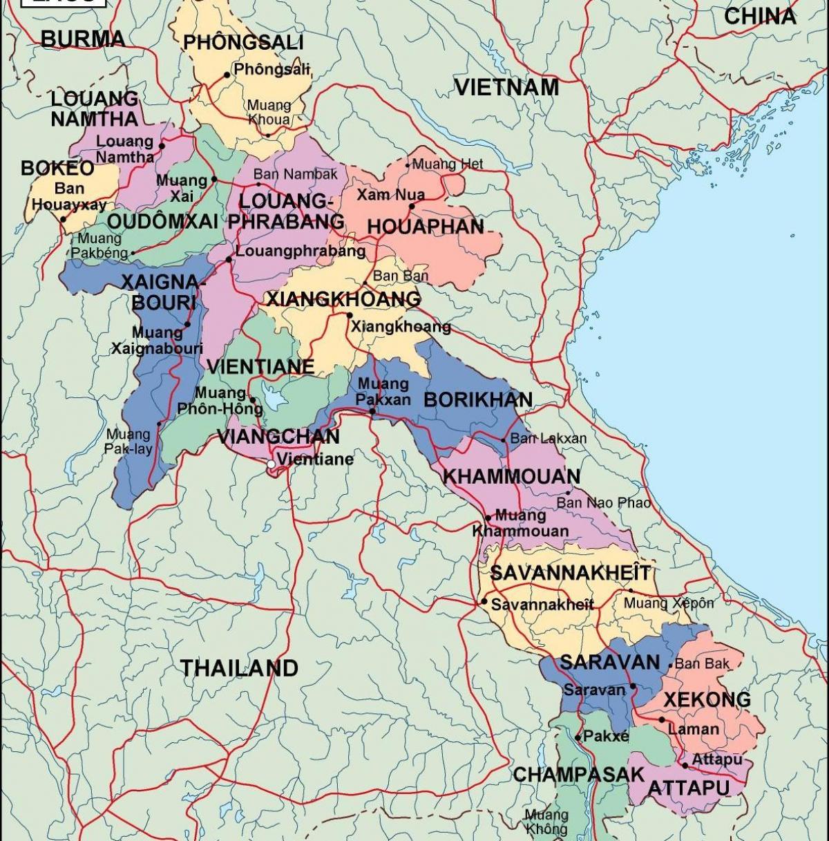 laos politische Karte