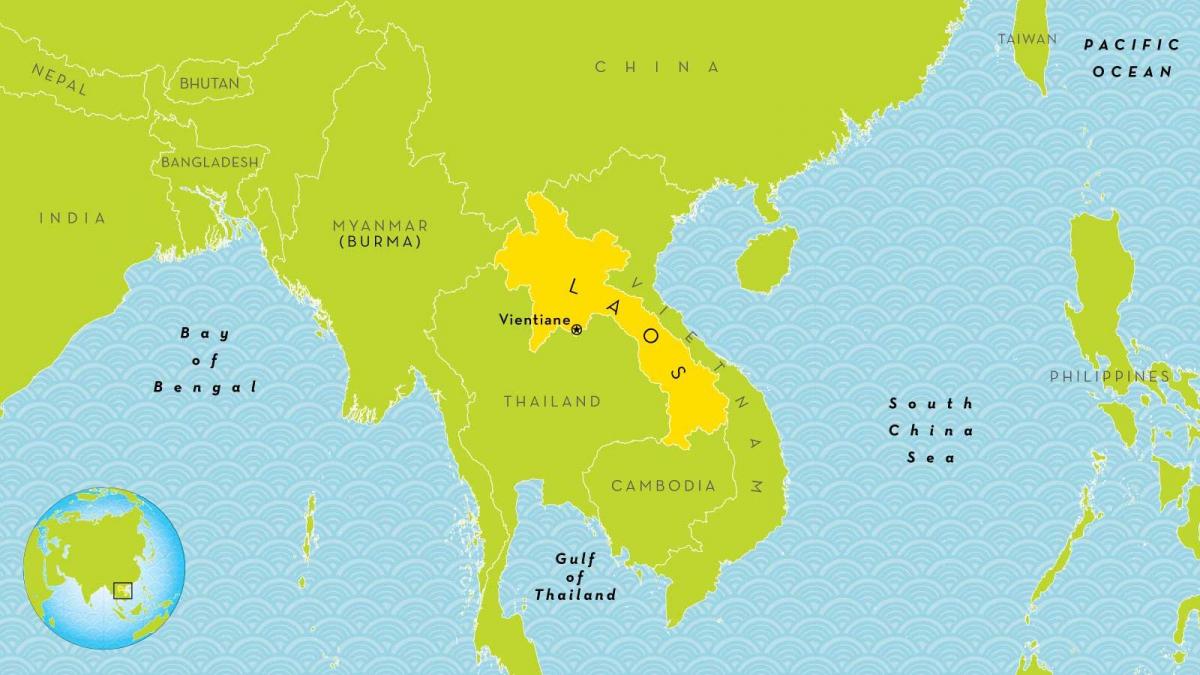 laos Position auf der Weltkarte anzeigen
