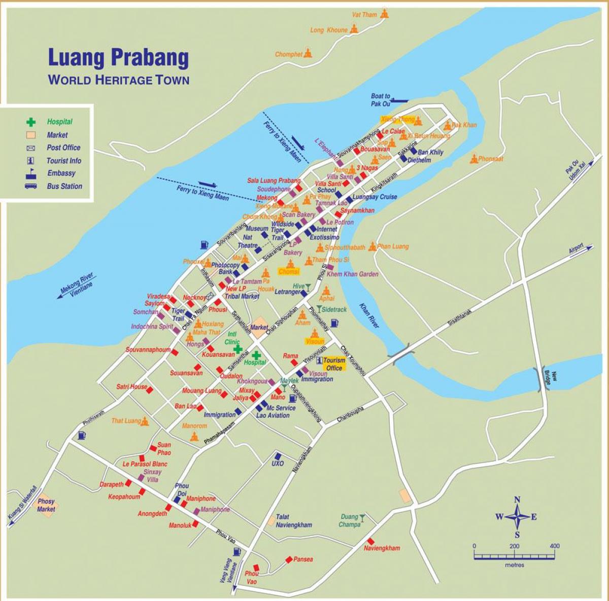 Karte von luang prabang laos 