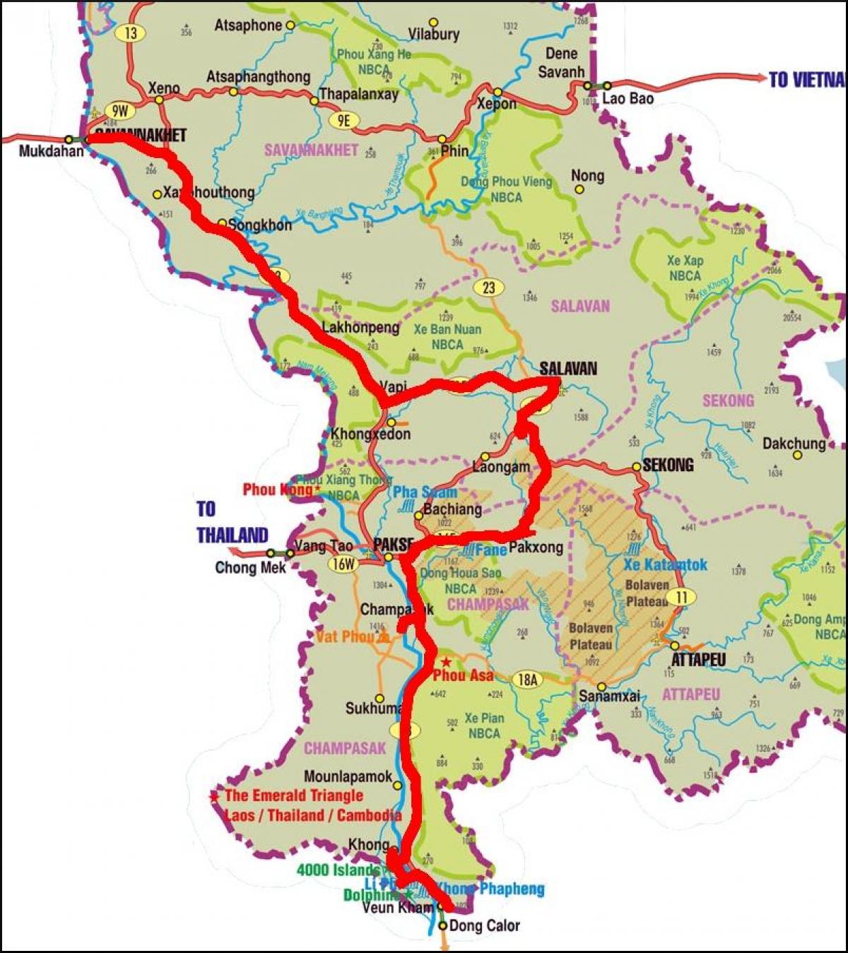 Karte von savannakhet laos