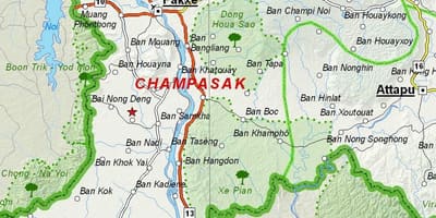 Karte von champasak laos