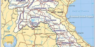 Karte von laos und den umliegenden Ländern