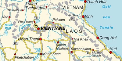 Flughäfen in laos Karte