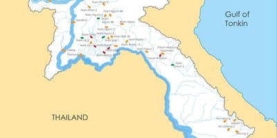 Karte von laos-Fluss