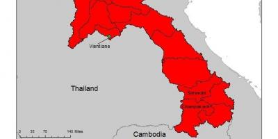 Karte von laos malaria 