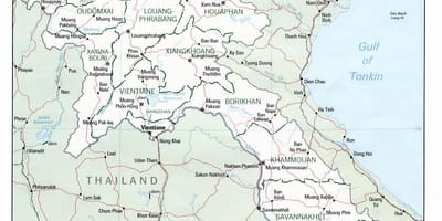Laos Landkarte mit Städten