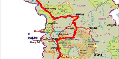 Karte von savannakhet laos